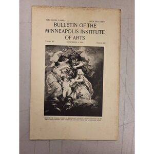 Minneapolis Institute‎ Arts Bulletin Magazine November 1926 Art Collectible